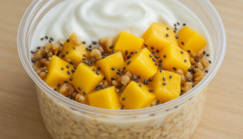 Avena con yogur y fruta